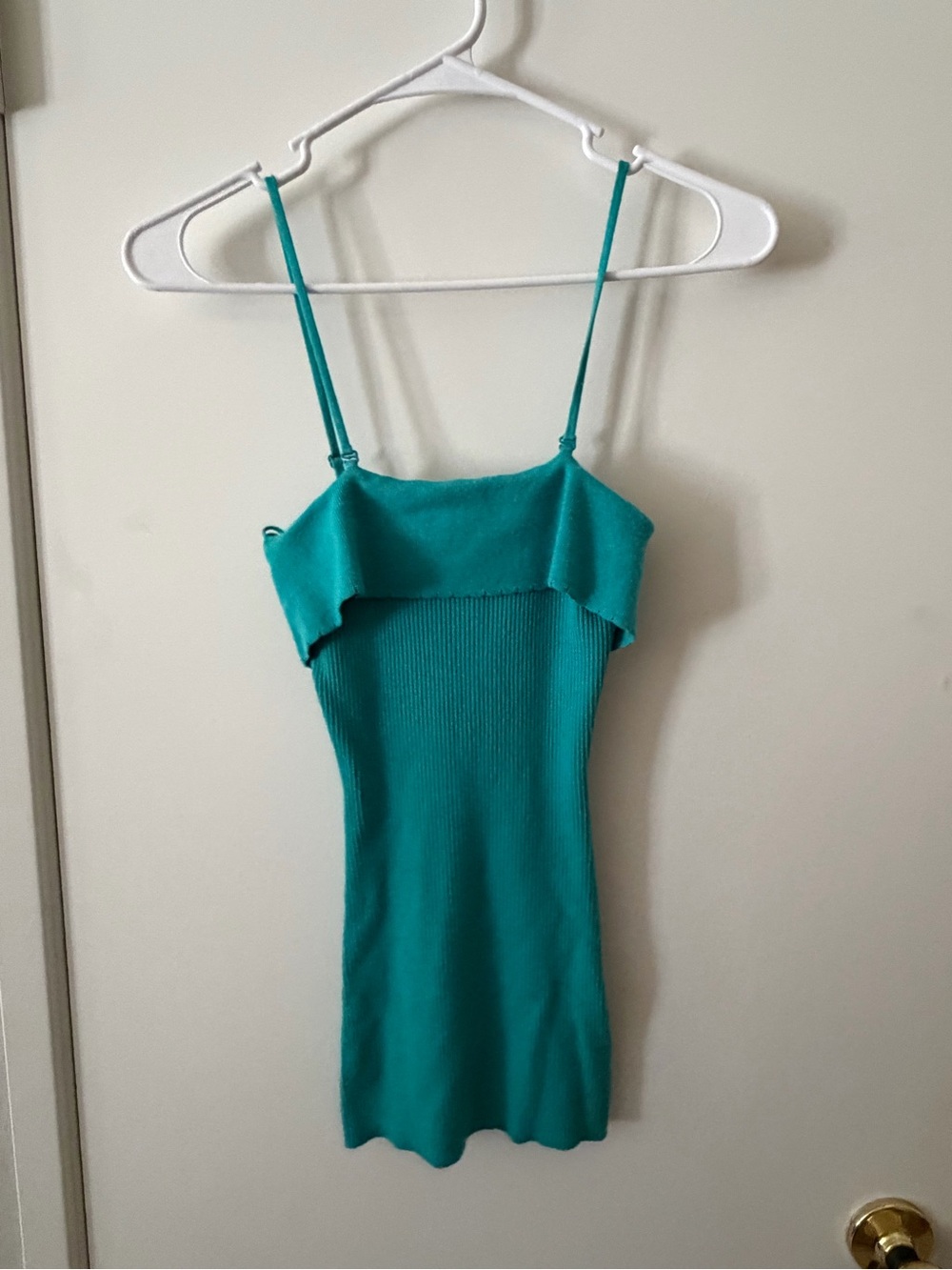 Deadstock Guess Teal Ribbed Spaghetti Strap